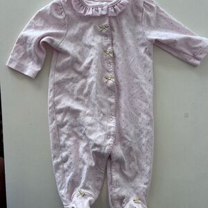 Little Me Pink Pajamas 3 months Pink Polka Dot Kids One Piece